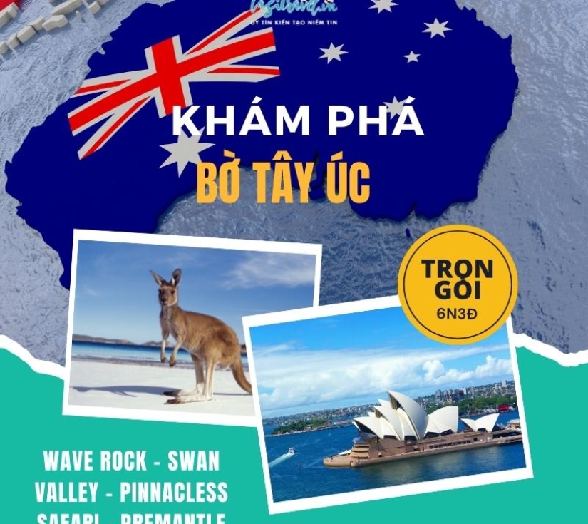 TÂY ÚC: PERTH – WAVE ROCK – SWAN VALLEY – PINNACLES SAFARI