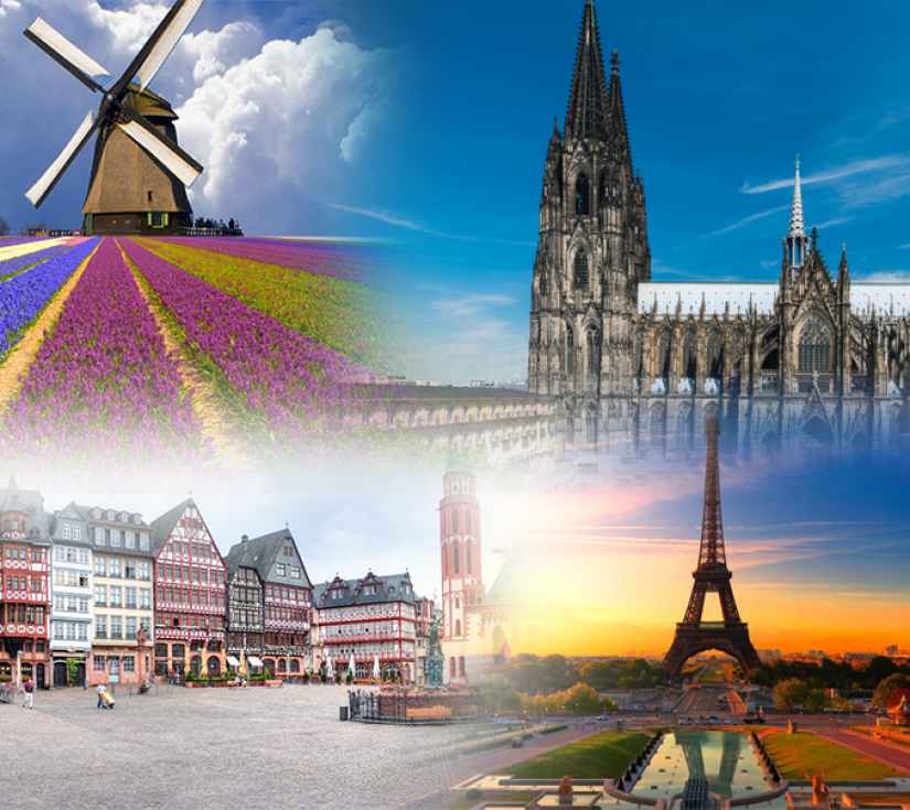 CHÂU ÂU: ĐỨC - HÀ LAN - BỈ - PHÁP 8N8Đ