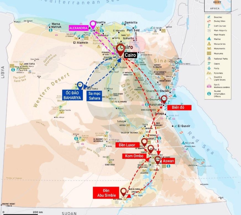 CAIRO - BAHARIYA – ALEXANDRIA - ASWAN - LUXOR - BIỂN ĐỎ